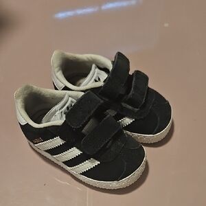 Adidas Kids Black and White Velcro Sneakers